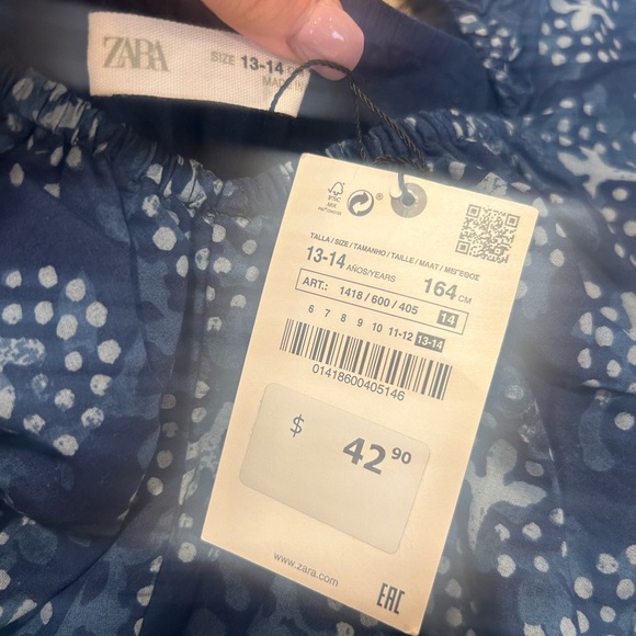 🆕 BNWT ZARA blue dress. Size 13/14 years in the tag. Flowy and light weight - Picture 2 of 12